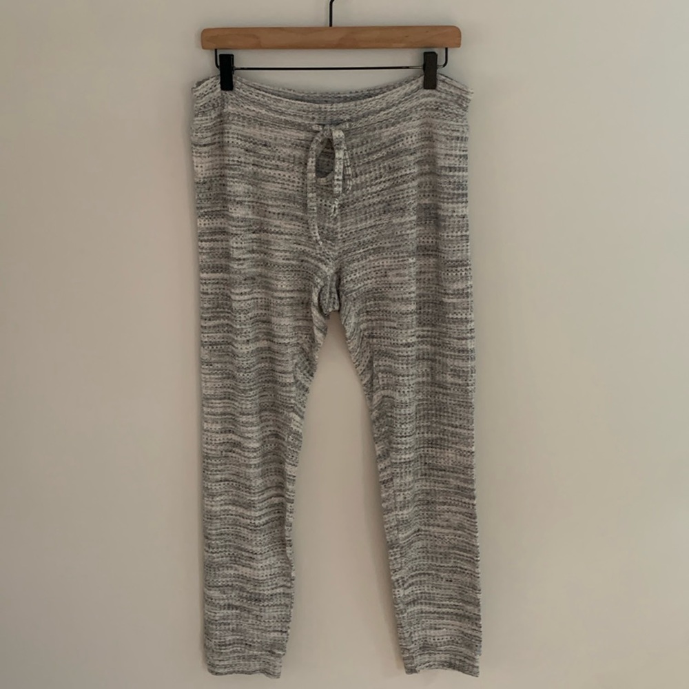 Beyond Yoga Waffle Knit Living Easy Sweatpants Grey Cream Size Small